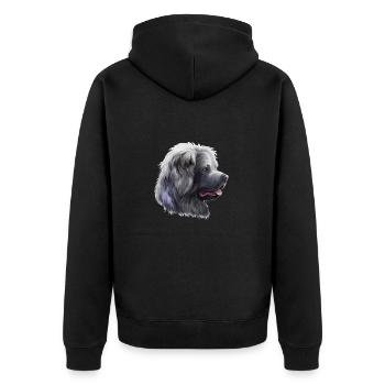 Illustration aquarelle de chien de berger caucasien - Veste à capuche bio Premium Unisexe - noir - Dos - Nico (187cm)