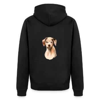 Catahoula Leopard Dog Aquarelle Illustration - Veste à capuche bio Premium Unisexe - noir - Dos - Nico (187cm)