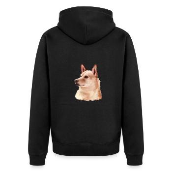 Canaan Dog Aquarelle Peinture Illustration - Veste à capuche bio Premium Unisexe - noir - Dos - Nico (187cm)