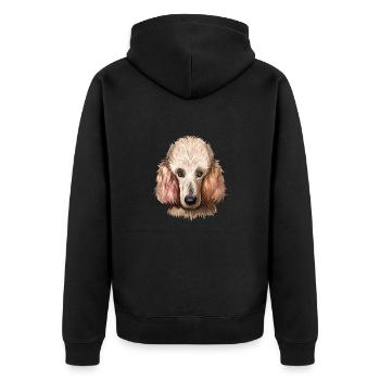 Caniche Chien Aquarelle Peinture Illustration - Veste à capuche bio Premium Unisexe - noir - Dos - Nico (187cm)