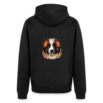 Moscow Watchdog Dog Watercolor Sketch Illustration - Unisex Premium Organic Zip Hoodie - black - Back - Nico (187cm)
