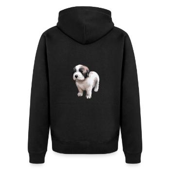Moscow Watchdog Dog Watercolor Sketch Illustration - Unisex Premium Organic Zip Hoodie - black - Back - Nico (187cm)