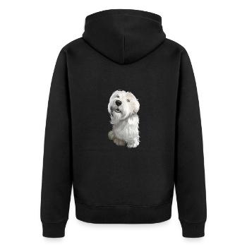Sealyham Terrier Dog Watercolor Illustration - Unisex Premium Organic Zip Hoodie - black - Back - Nico (187cm)