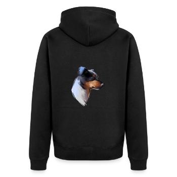 Ratonero Bodeguero Andaluz Dog Sketch Illustration - Unisex Premium Organic Zip Hoodie - black - Back - Nico (187cm)