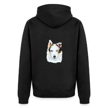 Seppala Sibirischer Schlittenhund Hund Aquarell Illustrati - Unisex Premium Bio Zip Hoodie - Schwarz - Hinten - Nico (187cm)