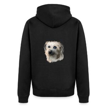 Illustration aquarelle de chien de berger pyrénéen - Veste à capuche bio Premium Unisexe - noir - Dos - Nico (187cm)