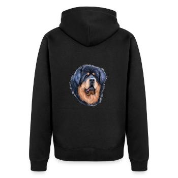 Tibetan Mastiff Dog Aquarelle Sketch Illustration - Veste à capuche bio Premium Unisexe - noir - Dos - Nico (187cm)