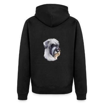 Mittelschnauze Standard Schnauzer Hund Illustration - Unisex Premium Bio Zip Hoodie - Schwarz - Hinten - Nico (187cm)