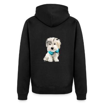Illustration de l’aquarelle sportive Lucas Terrier Dog - Veste à capuche bio Premium Unisexe - noir - Dos - Nico (187cm)