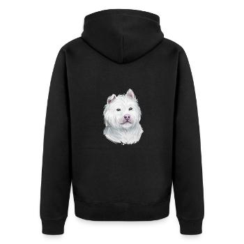 Xiasi Dog Aquarelle Peinture Illustration - Veste à capuche bio Premium Unisexe - noir - Dos - Nico (187cm)