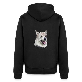 Illustration de l’aquarelle du chien Laika de Sibérie occidentale - Veste à capuche bio Premium Unisexe - noir - Dos - Nico (187cm)