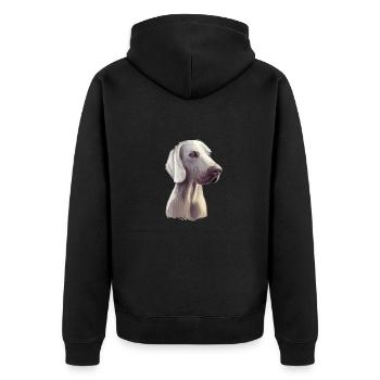 Illustration de l’aquarelle du chien Weimaraner - Veste à capuche bio Premium Unisexe - noir - Dos - Nico (187cm)