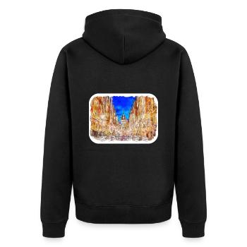 Pologne Repère Aquarelle Esquisse Dessin de peinture - Veste à capuche bio Premium Unisexe - noir - Dos - Nico (187cm)
