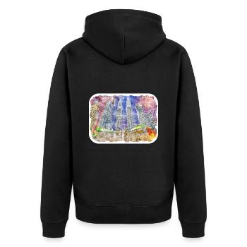 Malaisie Aquarelle Esquisse Dessinée à la Main Illustration - Veste à capuche bio Premium Unisexe - noir - Dos - Nico (187cm)