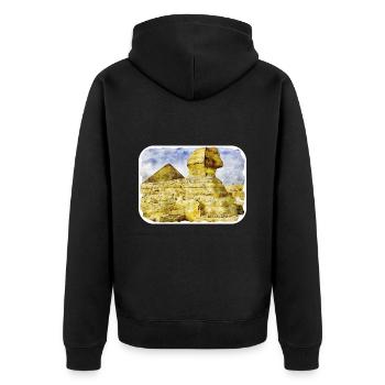 Le Caire Egypte Aquarelle Esquisse Dessinée Illustration - Veste à capuche bio Premium Unisexe - noir - Dos - Nico (187cm)