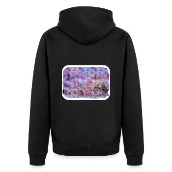 Pays-Bas Aquarelle Esquisse Dessinée Illustration - Veste à capuche bio Premium Unisexe - noir - Dos - Nico (187cm)