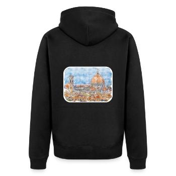 Italy Watercolor Sketch Hand Drawn Illustration - Unisex Premium Organic Zip Hoodie - black - Back - Nico (187cm)