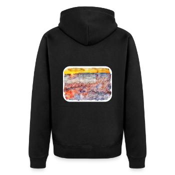 Pologne Repère Aquarelle Esquisse Dessin de peinture - Veste à capuche bio Premium Unisexe - noir - Dos - Nico (187cm)