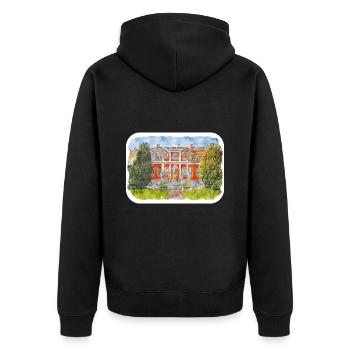 Schweden Wahrzeichen Aquarell Skizze Farbe Zeichnung - Unisex Premium Bio Zip Hoodie - Schwarz - Hinten - Nico (187cm)