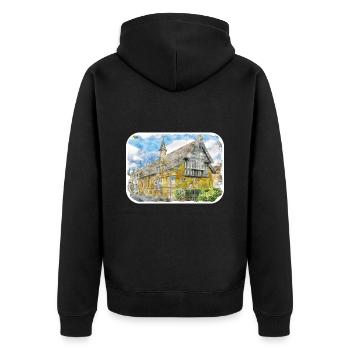 Uk Landmark Aquarelle Sketch Painting Illustratio - Veste à capuche bio Premium Unisexe - noir - Dos - Nico (187cm)