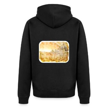 Cairo Egypt Watercolor Sketch Drawn Illustration - Unisex Premium Organic Zip Hoodie - black - Back - Nico (187cm)