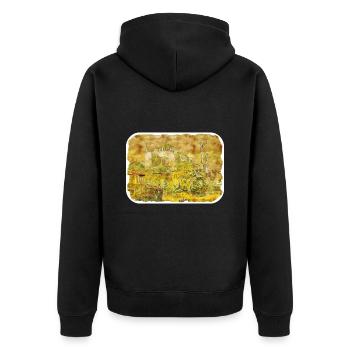 Dinde Aquarelle Esquisse Dessinée à la main Illustration - Veste à capuche bio Premium Unisexe - noir - Dos - Nico (187cm)
