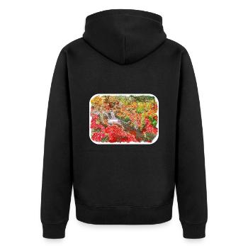 Canada Aquarelle Sketch Illustration dessinée à la main - Veste à capuche bio Premium Unisexe - noir - Dos - Nico (187cm)