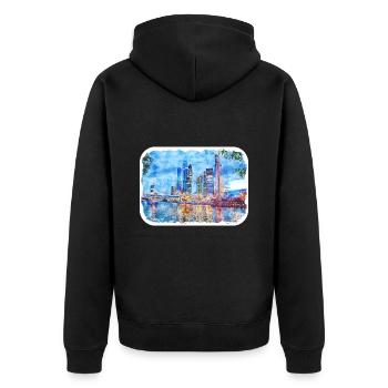 Moscou Russie Aquarelle Esquisse Dessin Dessiné - Veste à capuche bio Premium Unisexe - noir - Dos - Nico (187cm)
