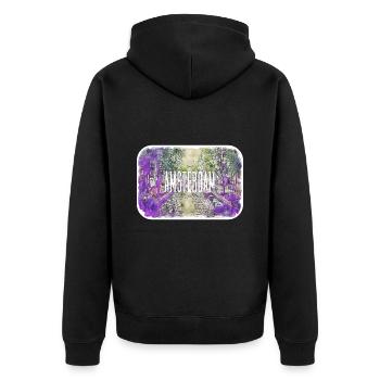 Amsterdam Netherlands Watercolor Sketch Drawing - Unisex Premium Organic Zip Hoodie - black - Back - Nico (187cm)