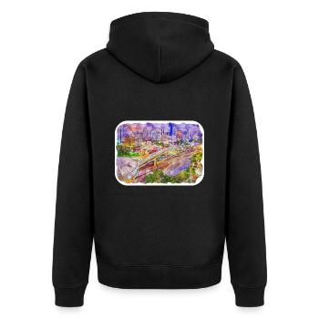Malaisie Aquarelle Esquisse Dessinée à la Main Illustration - Veste à capuche bio Premium Unisexe - noir - Dos - Nico (187cm)