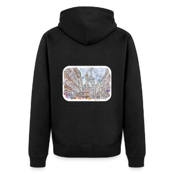 vienne, autriche, aquarelle, croquis, peinture - Veste à capuche bio Premium Unisexe - noir - Dos - Nico (187cm)