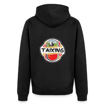 Taixing China Flag Badge Souvenir de voyage - Veste à capuche bio Premium Unisexe - noir - Dos - Nico (187cm)