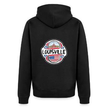 Louisville USA Drapeau des États-Unis Souvenir de voyage - Veste à capuche bio Premium Unisexe - noir - Dos - Nico (187cm)