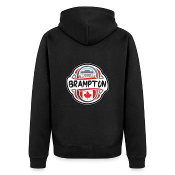 Brampton Canada Flag Badge Souvenir de voyage - Veste à capuche bio Premium Unisexe - noir - Dos - Nico (187cm)