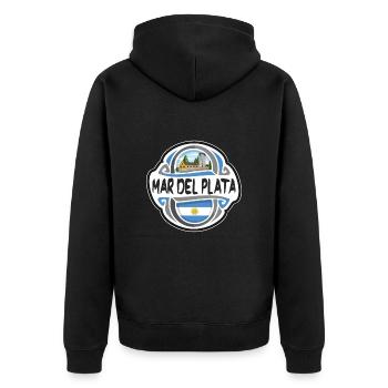 Mar del Plata Argentine Drapeau Voyage Souvenir Badge - Veste à capuche bio Premium Unisexe - noir - Dos - Nico (187cm)