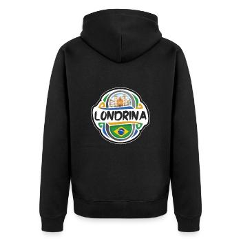 Londrina Brésil Drapeau Badge Voyage Souvenir Timbre - Veste à capuche bio Premium Unisexe - noir - Dos - Nico (187cm)