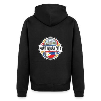 Muntinlupa City Philippines Drapeau Souvenir de Voyage B - Veste à capuche bio Premium Unisexe - noir - Dos - Nico (187cm)