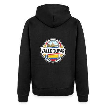 Valledupar Colombia Flag Travel Souvenir Badge Sta - Unisex Premium Organic Zip Hoodie - black - Back - Nico (187cm)