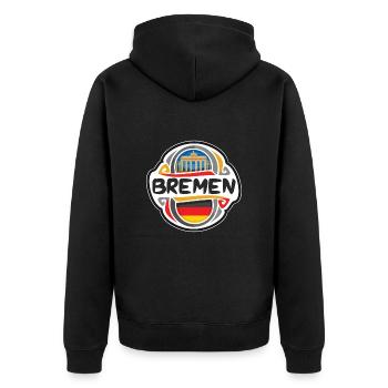 Brême Allemagne Drapeau Badge Voyage Souvenir Timbre - Veste à capuche bio Premium Unisexe - noir - Dos - Nico (187cm)