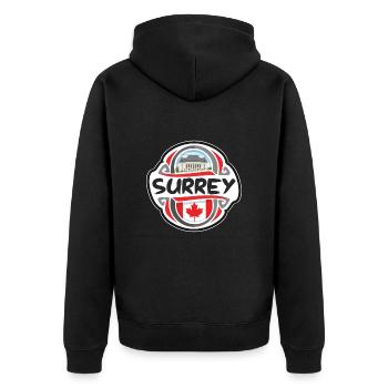 Surrey Canada Flag Badge Souvenir de voyage - Veste à capuche bio Premium Unisexe - noir - Dos - Nico (187cm)