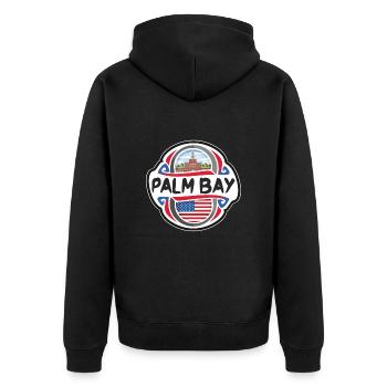 Palm Bay USA United States Flag Travel Souvenir Ba - Unisex Premium Organic Zip Hoodie - black - Back - Nico (187cm)