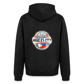 Angeles City Philippines Drapeau Souvenir de Voyage Badg - Veste à capuche bio Premium Unisexe - noir - Dos - Nico (187cm)
