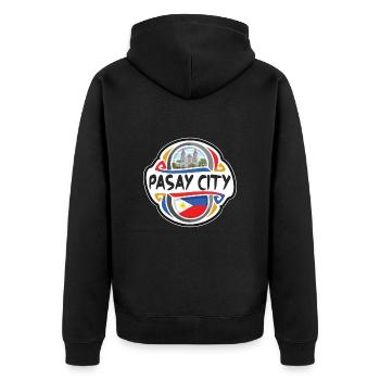 Pasay City Philippines Drapeau Voyage Souvenir Badge - Veste à capuche bio Premium Unisexe - noir - Dos - Nico (187cm)