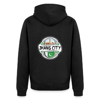 Jhang City Pakistan Drapeau Voyage Souvenir Badge Sta - Veste à capuche bio Premium Unisexe - noir - Dos - Nico (187cm)