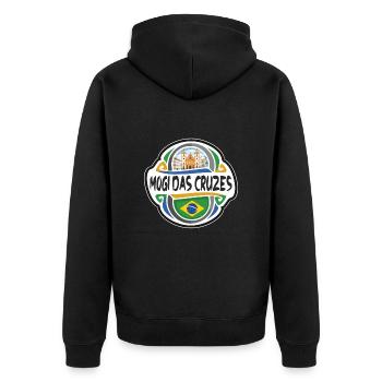 Mogi das Cruzes Brésil Drapeau Voyage Souvenir Badge - Veste à capuche bio Premium Unisexe - noir - Dos - Nico (187cm)