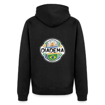 Diadema Brésil Drapeau Badge Voyage Souvenir Timbre - Veste à capuche bio Premium Unisexe - noir - Dos - Nico (187cm)