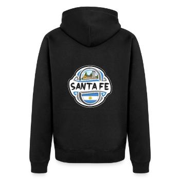 Santa Fe Argentine Drapeau Voyage Souvenir Badge Stam - Veste à capuche bio Premium Unisexe - noir - Dos - Nico (187cm)