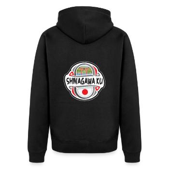Shinagawa ku Japan Flagge Reise Souvenir Abzeichen Stam - Unisex Premium Bio Zip Hoodie - Schwarz - Hinten - Nico (187cm)