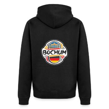 Bochum Allemagne Drapeau Badge Voyage Souvenir Timbre - Veste à capuche bio Premium Unisexe - noir - Dos - Nico (187cm)