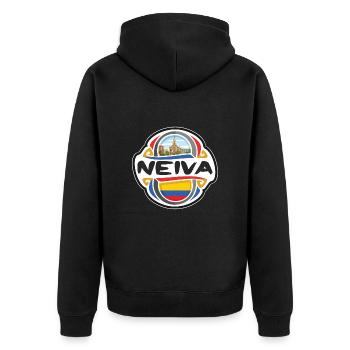 Neiva Colombie Drapeau Badge Voyage Souvenir Timbre - Veste à capuche bio Premium Unisexe - noir - Dos - Nico (187cm)